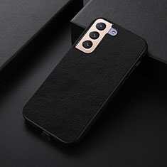 Soft Luxury Leather Snap On Case Cover B06H for Samsung Galaxy S25 Plus 5G Black