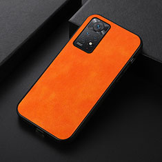 Soft Luxury Leather Snap On Case Cover B06H for Xiaomi Redmi Note 11 Pro 5G Orange