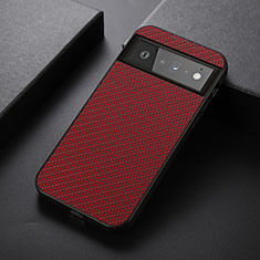 Soft Luxury Leather Snap On Case Cover B07H for Google Pixel 6 5G Red