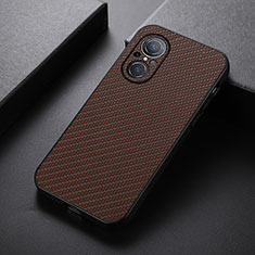 Soft Luxury Leather Snap On Case Cover B07H for Huawei Honor 50 SE 5G Brown