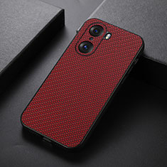 Soft Luxury Leather Snap On Case Cover B07H for Huawei Honor 60 5G Red