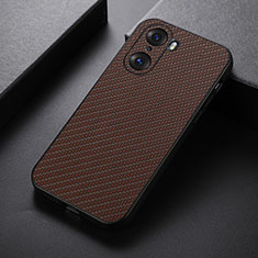 Soft Luxury Leather Snap On Case Cover B07H for Huawei Honor 60 Pro 5G Brown