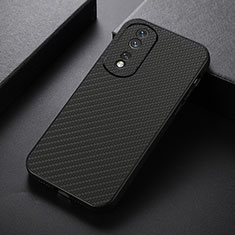 Soft Luxury Leather Snap On Case Cover B07H for Huawei Honor 80 Pro 5G Black