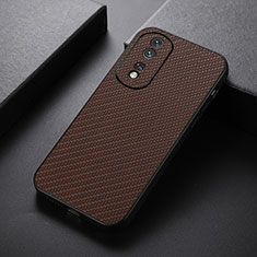 Soft Luxury Leather Snap On Case Cover B07H for Huawei Honor 80 Pro 5G Brown