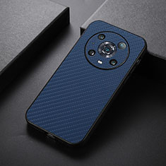 Soft Luxury Leather Snap On Case Cover B07H for Huawei Honor Magic4 Pro 5G Blue