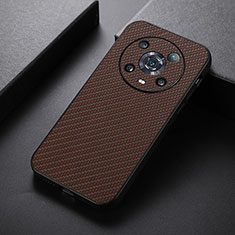 Soft Luxury Leather Snap On Case Cover B07H for Huawei Honor Magic4 Pro 5G Brown