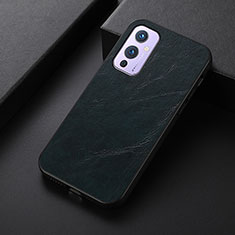 Soft Luxury Leather Snap On Case Cover B07H for OnePlus 9 5G Blue