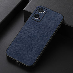 Soft Luxury Leather Snap On Case Cover B07H for Oppo A36 Blue