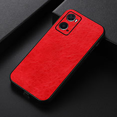 Soft Luxury Leather Snap On Case Cover B07H for Oppo A36 Red