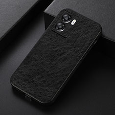 Soft Luxury Leather Snap On Case Cover B07H for Oppo A57 5G Black