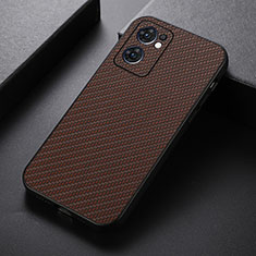 Soft Luxury Leather Snap On Case Cover B07H for Oppo Find X5 Lite 5G Brown