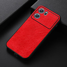 Soft Luxury Leather Snap On Case Cover B07H for Oppo K10 5G Red