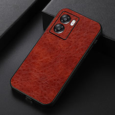 Soft Luxury Leather Snap On Case Cover B07H for Realme V23i 5G Brown