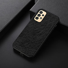 Soft Luxury Leather Snap On Case Cover B07H for Samsung Galaxy A13 4G Black
