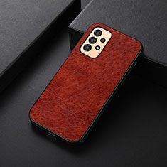 Soft Luxury Leather Snap On Case Cover B07H for Samsung Galaxy A13 4G Brown