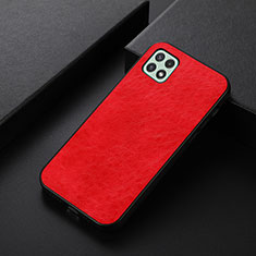 Soft Luxury Leather Snap On Case Cover B07H for Samsung Galaxy A22 5G Red