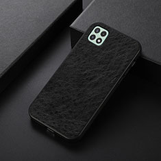Soft Luxury Leather Snap On Case Cover B07H for Samsung Galaxy A22s 5G Black