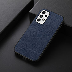 Soft Luxury Leather Snap On Case Cover B07H for Samsung Galaxy A23 4G Blue