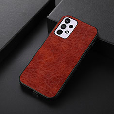 Soft Luxury Leather Snap On Case Cover B07H for Samsung Galaxy A33 5G Brown