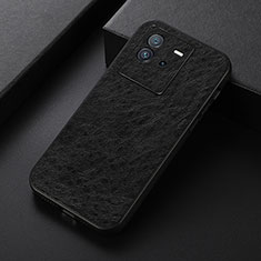 Soft Luxury Leather Snap On Case Cover B07H for Vivo iQOO Neo6 5G Black