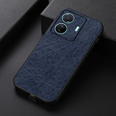 Soft Luxury Leather Snap On Case Cover B07H for Vivo iQOO Z6 Pro 5G Blue