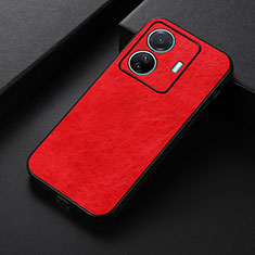 Soft Luxury Leather Snap On Case Cover B07H for Vivo iQOO Z6 Pro 5G Red