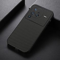 Soft Luxury Leather Snap On Case Cover B07H for Vivo X80 Pro 5G Black