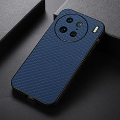 Soft Luxury Leather Snap On Case Cover B07H for Vivo X90 Pro 5G Blue
