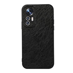 Soft Luxury Leather Snap On Case Cover B07H for Xiaomi Mi 12X 5G Black