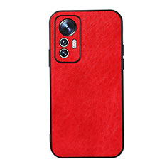 Soft Luxury Leather Snap On Case Cover B07H for Xiaomi Mi 12X 5G Red