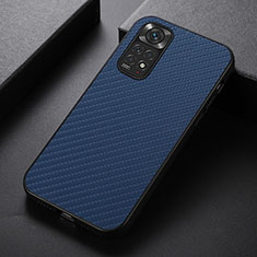 Soft Luxury Leather Snap On Case Cover B07H for Xiaomi Redmi Note 11 4G (2022) Blue