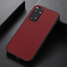 Soft Luxury Leather Snap On Case Cover B07H for Xiaomi Redmi Note 11 4G (2022) Red