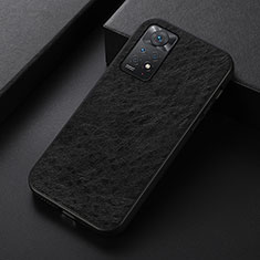 Soft Luxury Leather Snap On Case Cover B07H for Xiaomi Redmi Note 11 Pro 4G Black