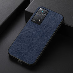 Soft Luxury Leather Snap On Case Cover B07H for Xiaomi Redmi Note 11 Pro 5G Blue