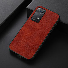 Soft Luxury Leather Snap On Case Cover B07H for Xiaomi Redmi Note 11 Pro 5G Brown