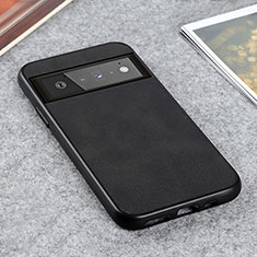 Soft Luxury Leather Snap On Case Cover B08H for Google Pixel 6 5G Black