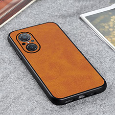 Soft Luxury Leather Snap On Case Cover B08H for Huawei Honor 50 SE 5G Brown