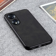 Soft Luxury Leather Snap On Case Cover B08H for Huawei Honor 70 5G Black