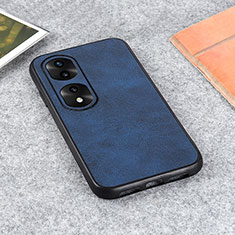 Soft Luxury Leather Snap On Case Cover B08H for Huawei Honor 70 Pro 5G Blue