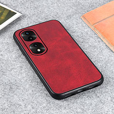 Soft Luxury Leather Snap On Case Cover B08H for Huawei Honor 70 Pro 5G Red