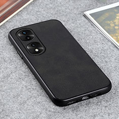 Soft Luxury Leather Snap On Case Cover B08H for Huawei Honor 70 Pro+ Plus 5G Black