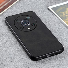 Soft Luxury Leather Snap On Case Cover B08H for Huawei Honor Magic4 Pro 5G Black