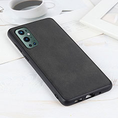 Soft Luxury Leather Snap On Case Cover B08H for OnePlus 9 Pro 5G Black