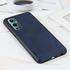 Soft Luxury Leather Snap On Case Cover B08H for OnePlus 9 Pro 5G Blue