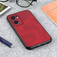 Soft Luxury Leather Snap On Case Cover B08H for OnePlus Nord CE 2 5G Red