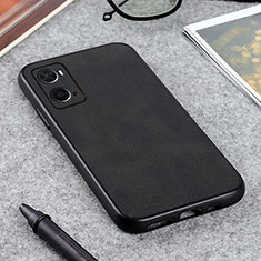 Soft Luxury Leather Snap On Case Cover B08H for Oppo A36 Black