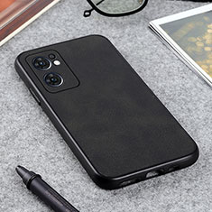 Soft Luxury Leather Snap On Case Cover B08H for Oppo Find X5 Lite 5G Black
