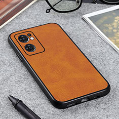 Soft Luxury Leather Snap On Case Cover B08H for Oppo Find X5 Lite 5G Brown
