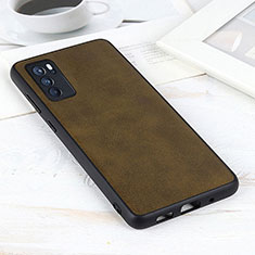 Soft Luxury Leather Snap On Case Cover B08H for Oppo Reno6 Pro 5G India Green