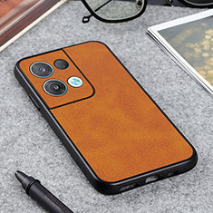 Soft Luxury Leather Snap On Case Cover B08H for Oppo Reno8 5G Brown